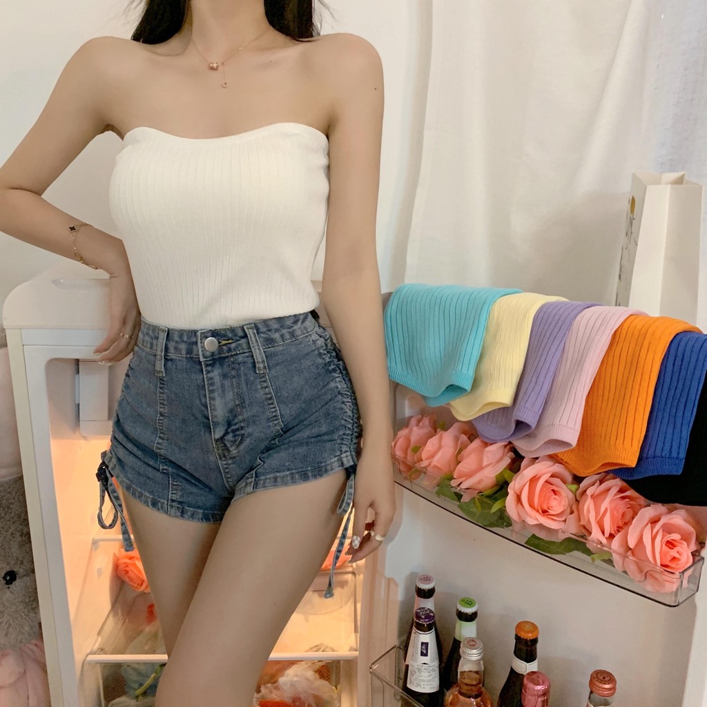 KOKO#เสื้อกั๊กสไตล์เกาหลี เสื้อเกาะอกผ้าไหมพรม ทอร่องใหญ่เนื้อผ้าดีมาก สีคัลเลอร์ฟูลสุดๆ เสื้อกั๊กไหมพรมผู้หญิง#11069