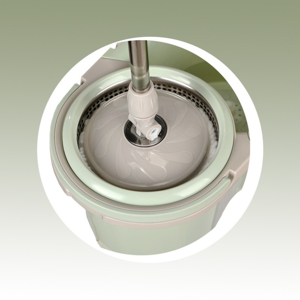 GlobalHouse ICLEAN ชุดม็อปปั่นถังสเตนเลสถอดหัวปั่นได้ ด้ามสเตนเลส รุ่น HDR-M033B (6L) สีเขียว สินค้าของแท้คุณภาพดี - รูปที่ 4