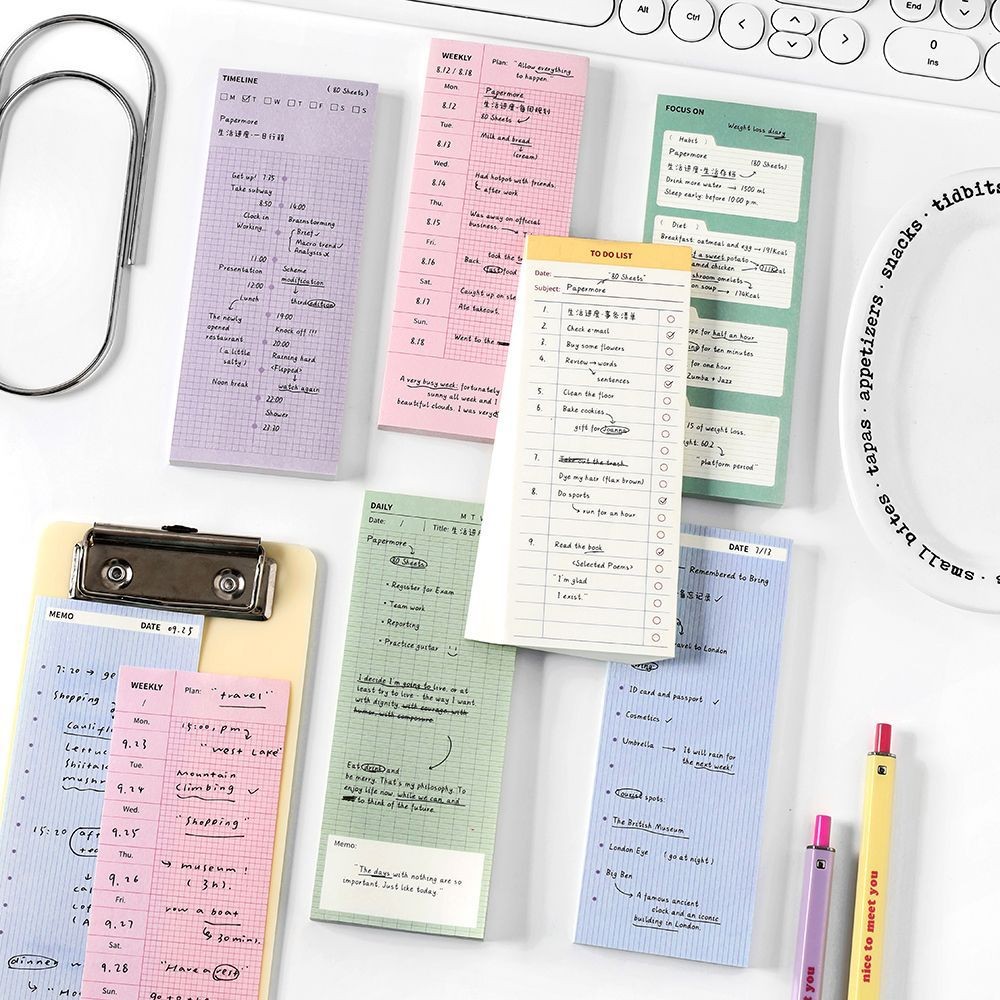 ไดลี่|80 แผ่น Writable Notepad กระดาษข้อความนักเรียน Simple Office Plan หมายเหตุกระดาษการเรียนรู้ Wrong Note หมายเหตุคู่มือหมายเหตุ