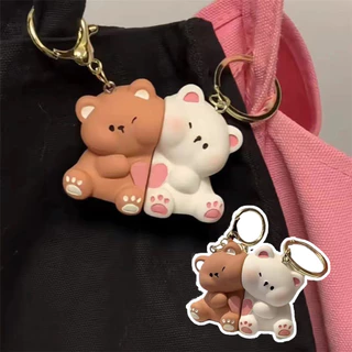 สติ๊กเกอร์คู่หมีพวงกุญแจของขวัญเล็กๆของขวัญวันวาเลนไทน์กระเป๋าจี้คู่ปุ่มของขวัญวันเกิด