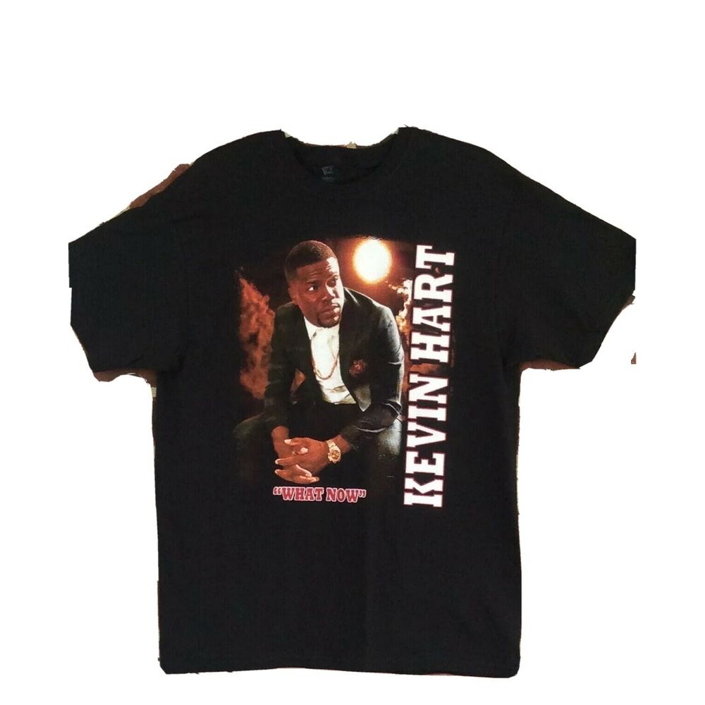 Kevin Hart Mens เสื้อยืดขนาดใหญ่ผู้ใหญ่ขนาดอะไรตอนนี้ Comedy Tour 2015 Rap Tee