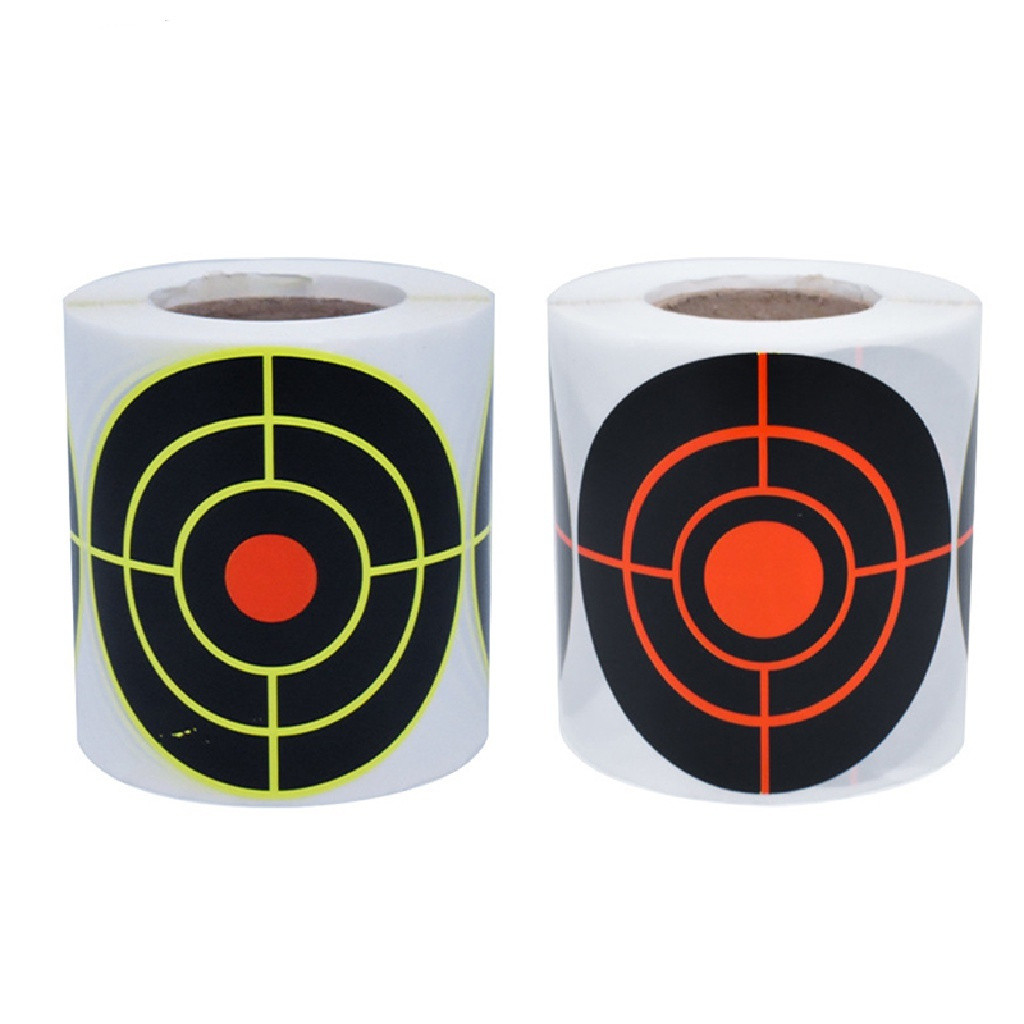 Agm Glow Fluorescent Splash Stick Splatter Reactive 100 ชิ้น/ม้วนยิงเป้าหมายยิง Splatter สติกเกอร์กระดาษฝึก