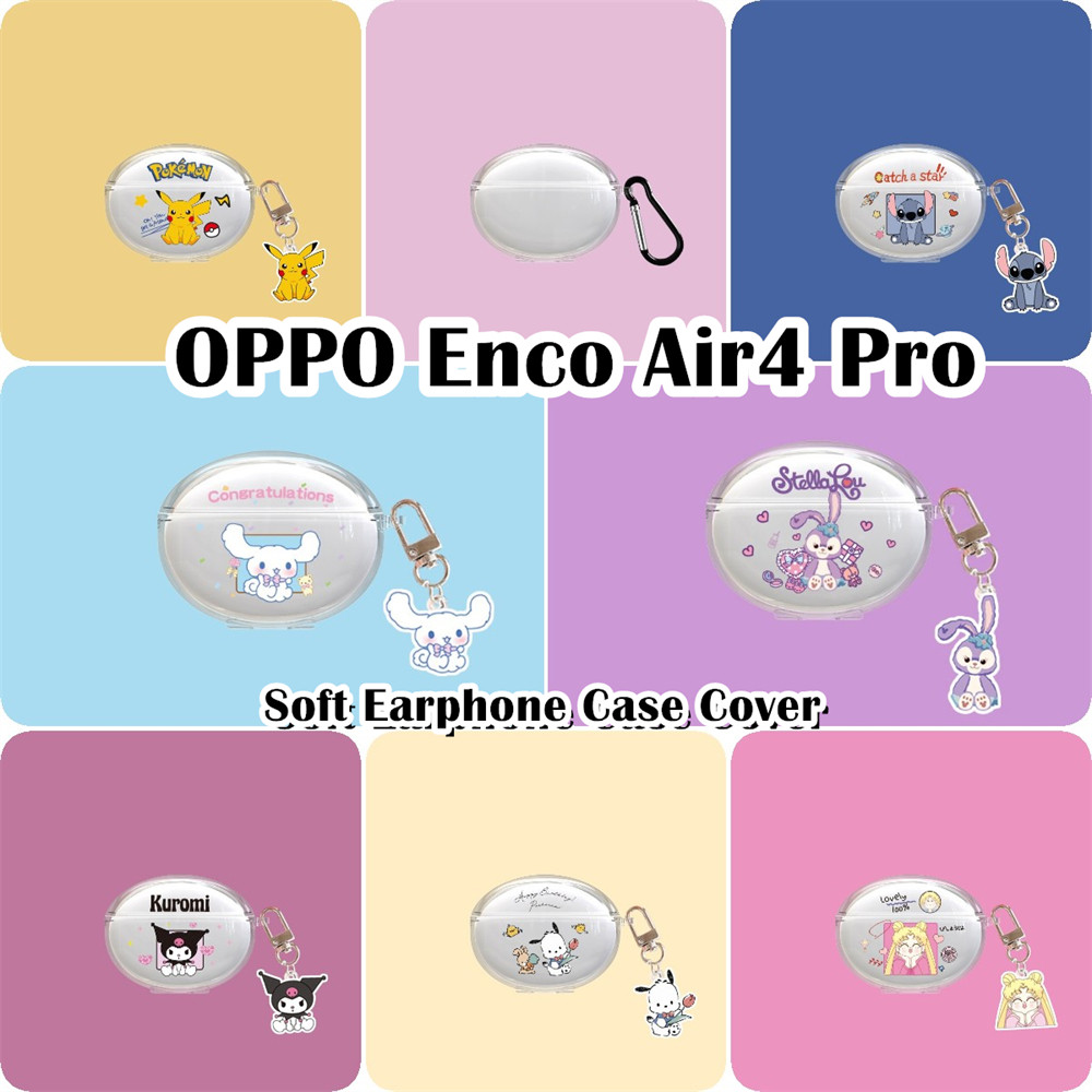 In Stockfor OPPO Enco Air4 Pro Case เคสหูฟังน่ารักการ์ตูนใสปลอกซิลิโคนอ่อนนุ่ม