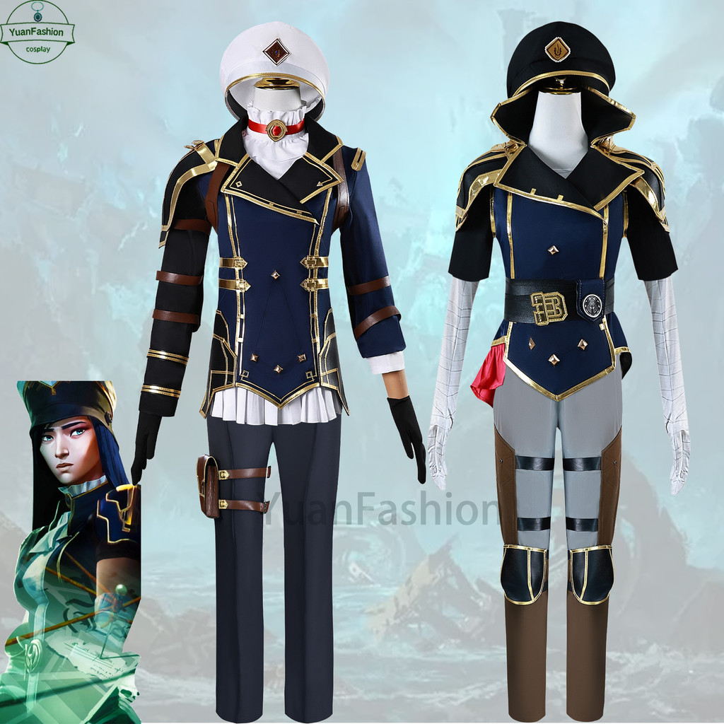 [คลังสินค้าพร้อม]League Of Legends Caitlyn คอสเพลย์เสื้อผ้า Vi คอสเพลย์ Arcane Clothing Perfect Restoration