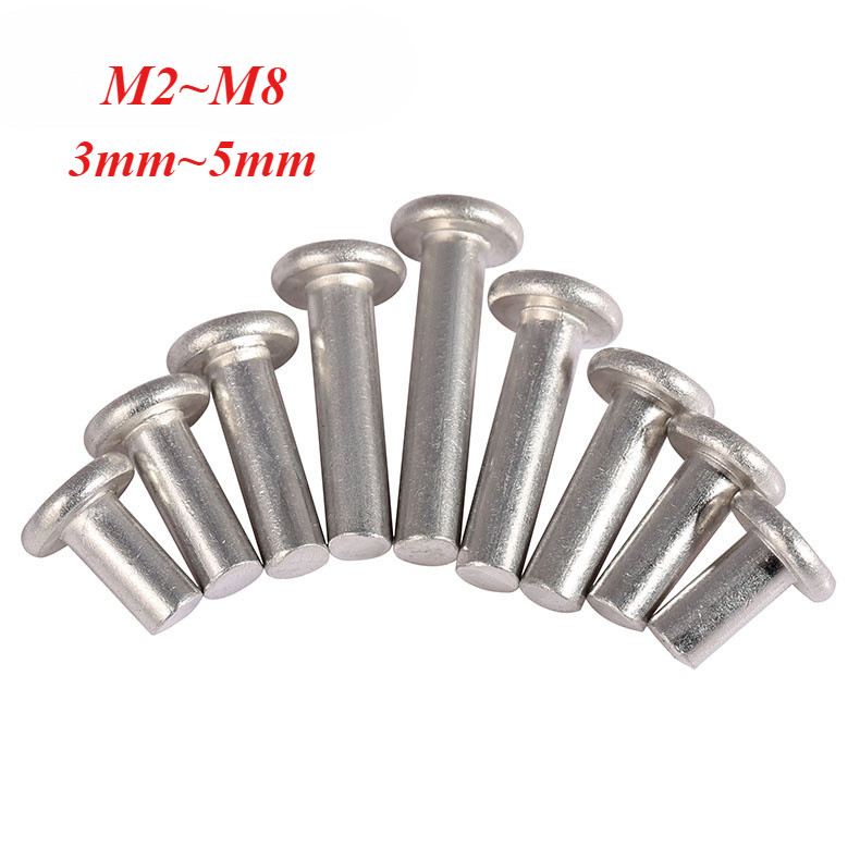 [FWM] GB109 แบนหัวกลมอลูมิเนียม Rivets แบนหมวก Solid Rivets ประเภทเคาะมือ Willow Nails Mao Nails M2M