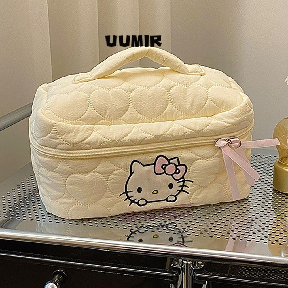Uumir Down Bag, กระเป๋าแต่งหน้า Kuromi Melody, กระเป๋าเก็บของแฟชั่นความจุขนาดใหญ่แบบพกพาสําหรับผู้หญิง