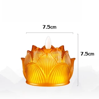 กระถางธูปเทียนไฟฟ้า LED เชิงเทียนปลอม (แบบสั้น) สำหรับตั้งบูชาหรือแสดงความไว้อาลัย เทียนใส่ถ่าน