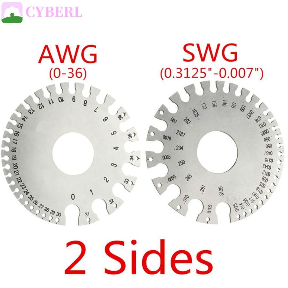 Cyberlinx Wire Gauge รอบ 0-36 เชื่อมตรวจสอบ Gage ความหนาวัดเส้นผ่านศูนย์กลางเครื่องมือวัดเครื่องวัดอุณหภูมิหน้าผาก