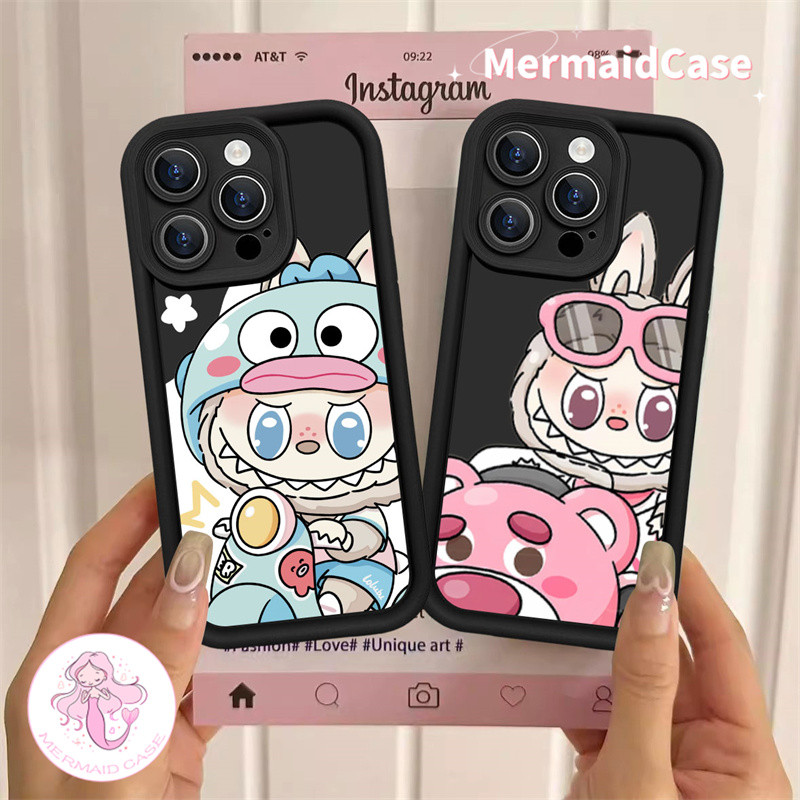 Driving Car Labubu Compatible for iPhone 11 12 13 14 15 Pro Max X Xr Xs 8 7 6 Plus SE 2020 Protectiv