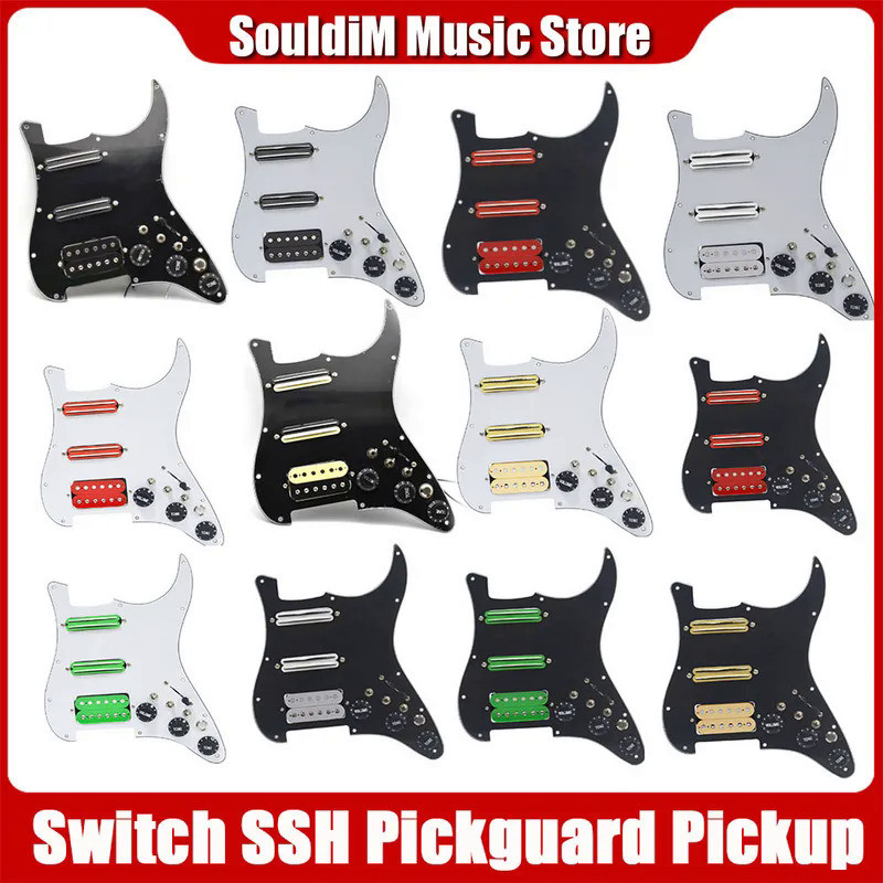 SSH Electric Guitar Pickguard Pickup with Singlecut Wiring Loaded Prewired Double Coil Guitar Pick G