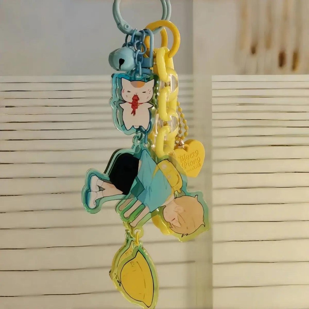 Takashi Natsume Yuujinchou อะนิเมะพวงกุญแจผู้หญิง Nyanko Sensei อะคริลิค Key Chain Man Kawaii พวงกุญ