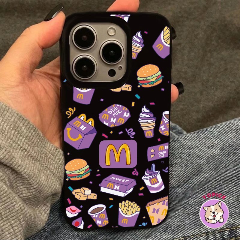 Mcdonald แพคเกจเคสโทรศัพท์สําหรับ iPhone 16 15 14 13 12Pro Max 11 XR XS Max 7 8 Plus SE2020 การ์ตูนฝาครอบโทรศัพท์สําหรับ iPhone 16Pro 16Plus 16Pro Max Soft Case GDK