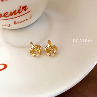 DREJEW เดรช โลหะเรียบง่ายบิดต่างหูอเนกประสงค์แสงหรูหราต่างหู