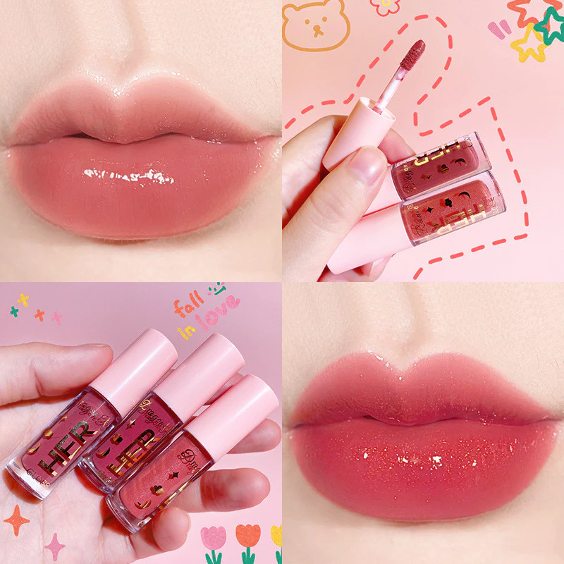 Liucuang Mirror Water Lip Glaze Lip Gloss นักเรียนหญิงลิปกลอสให้ความชุ่มชื้นและให้ความชุ่มชื้นลิปกลอส Dudu Jelly Glass Lip Gloss