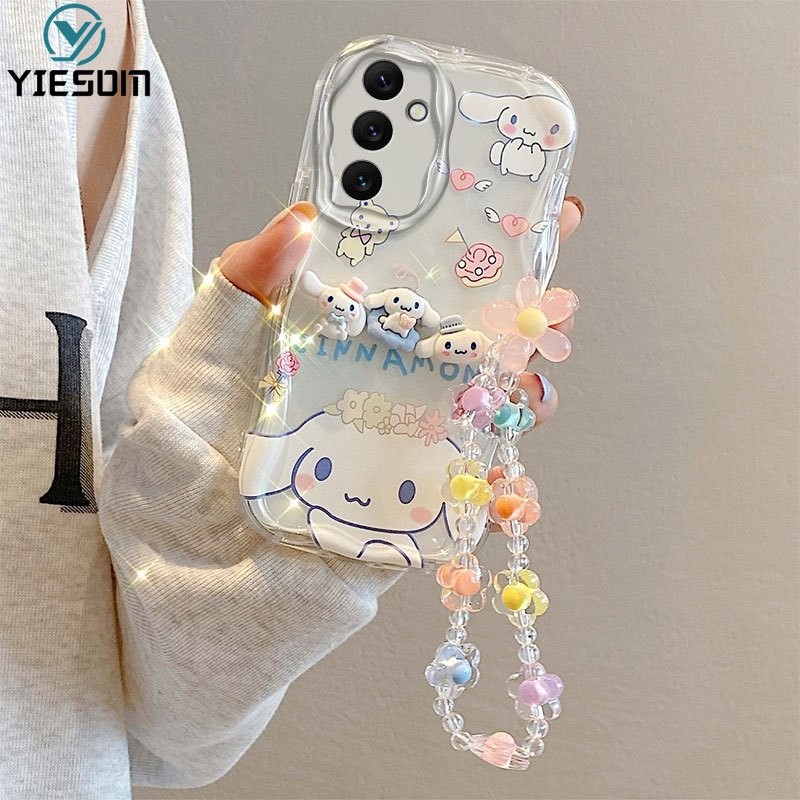 SAMSUNG Clear 3D Kuromiเคสโทรศัพท์สําหรับSamsung Galaxy A16 A56 A15 A35 A55 5G A05 A05S A14 4G A34 A54 5Gการ์ตูนโปร่งใสWaveดอกไม้ข้อมือสร้อยข้อมือซิลิโคนฝาครอบ - รูปที่ 2