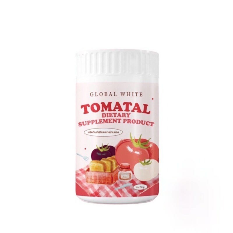 แท้ % TOMATAL น้ำชงมะเขือเทศ 3 สี ผงชงขาว ผงชงขาวมะเขือเทศ 50 g.