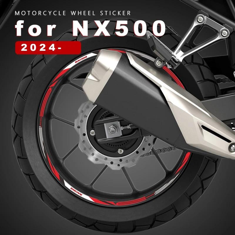 สติ๊กเกอร์ติดล้อรถจักรยานยนต์สติ๊กเกอร์กันน้ําสําหรับ ฮอนด้า NX500 2024 NX 500 อุปกรณ์เสริม 17 นิ้วข