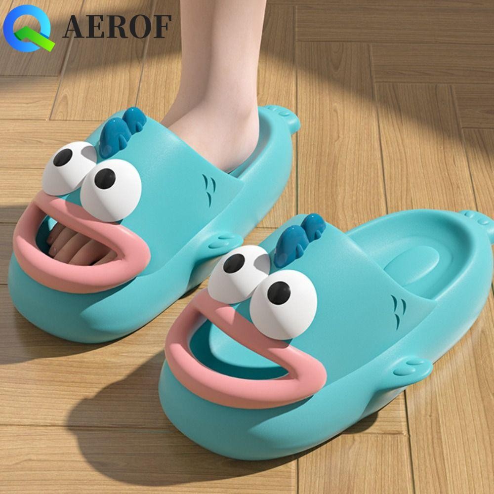 Aerof รองเท้าสวมใส่ด้านนอก, Anti Slip PVC หนา Soled รองเท้าแตะ,นุ่มน่าเกลียดปลารองเท้า Casual Hangyodon รองเท้าแตะผู้หญิงคู่