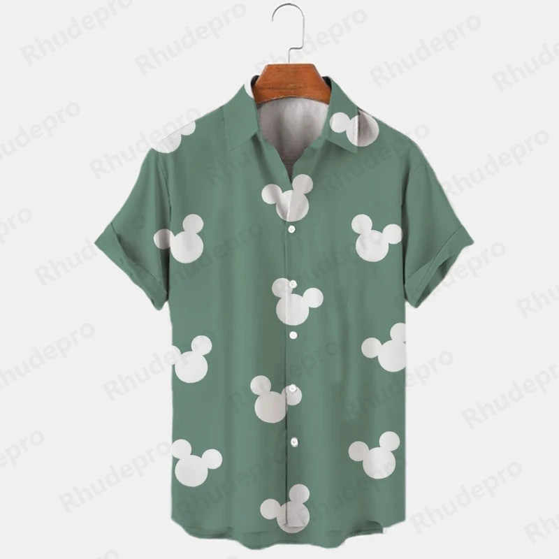 เสื้อ.street trend retro unisex พริ้นท์ 3D disney donald duck mickey mouse สำหรับหนุ่มๆ ฤดูร้อนปี 2025