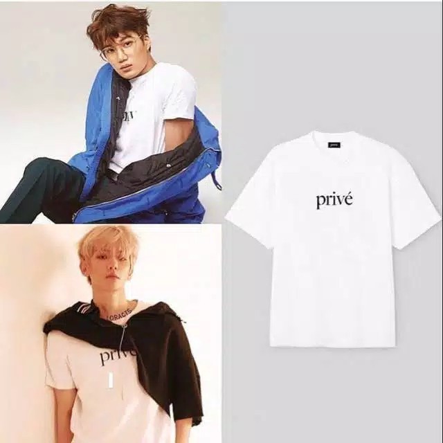 เสื้อยืดเสื้อยืด KPOP EXO PRIVE BAEKHYUN KAI SEHUN SUHO CHANYEOL S-5XL