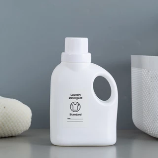 1000ml ขวดเติมน้ำยาปรับผ้านุ่มหรือผงซักฟอก ขวดเติมแบบมีหูจับ ความจุ 1000 มล. ฟรีสติ๊กเกอร์