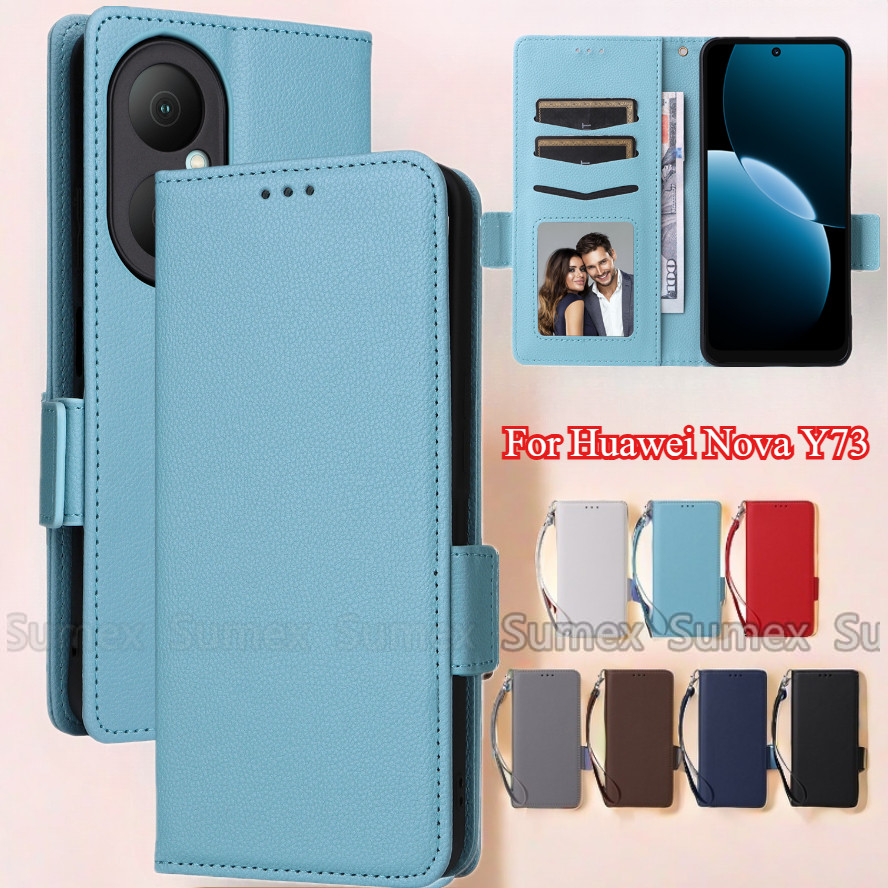 สําหรับ Huawei Nova Y73 Y72 Y71 Y70 Y90 Y61 Y91 14 13 Pro Ultra 14i 13i 4G 5G โทรศัพท์กรณีหนังฝาครอบ Lanyard Stand Holder ช่องใส่การ์ดแม่เหล็กกระเป๋าสตางค์ปลอกกันกระแทกกันชน