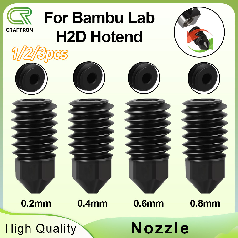 Nozzle Replaceabl Hotend For Bambu Lab H2D Hotend Hardened steel 0.2/0.4/0.6/0.8mm Hotend For H2D La