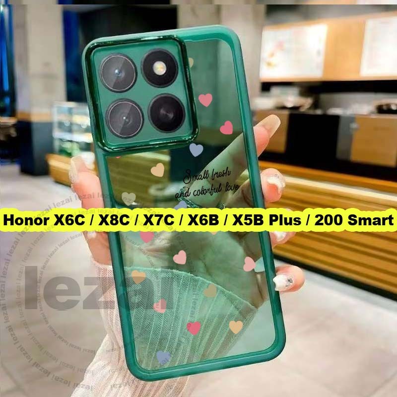 เคสHonor X6C X 6C X8C X7C X6B เคสHONOR X5b Plus 200 Smart 5G กรณีนุ่มกันกระแทก Clear หรูหราน่ารักสํา