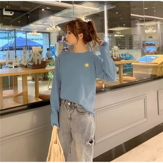 MKL🌈 เสื้อยืดคอกลม แขนยาว ลายปัก Day & Night ผ้านุ่มใส่สบาย เสื้อลำลองแฟชั่น มี6สีให้เลือก🌞💨🌈 #9962