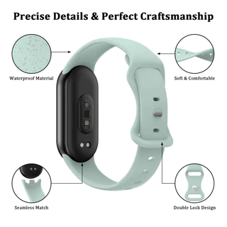 สายรัดซิลิโคนอ่อนสำหรับ for Smartwatch Xiaomi Mi Band 10 9 8 สายยางที่ปรับได้อุปกรณ์เสริมสายรัดข้อมือ