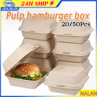 ร้านอยู่กทม.50ใบ กล่องเบอร์เกอร์ 6 นิ้ว กล่องเค้กชานอ้อย ใสขนม อาหาร ไก่ย่าง เค้ก อเนกประสงค์