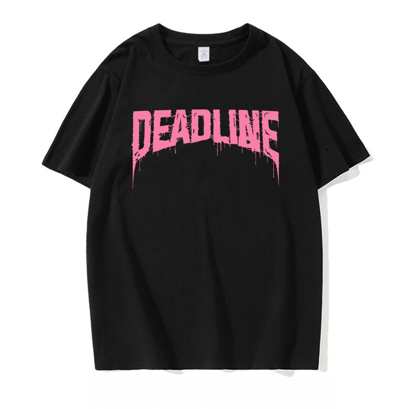 【NEW】2025 BLACKPINK WORLD TOUR DEADLINE T-Shirt ผู้ชายและผู้หญิงพิมพ์เสื้อแขนสั้น JISOO, JENNIE, ROS