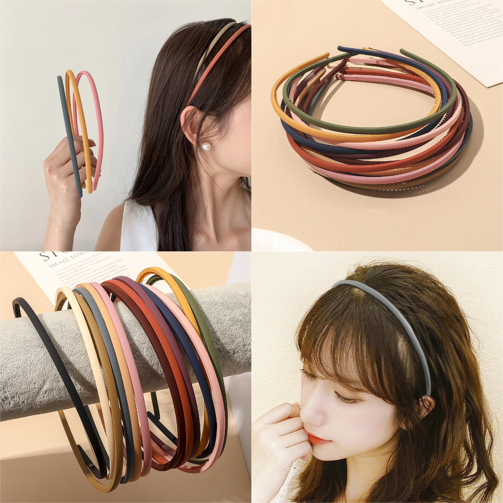 ที่คาดผมสไตล์เกาหลี วัสดุพลาสติกเนื้อแมท ย้อนยุคเรียบง่าย กันลื่นสำหรับคนชอบแฟชั