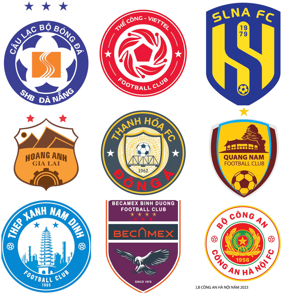 ภาพรีดร้อน รูปลอกความร้อนดิจิตอล - โลโก้ฟุตบอล V.League - สโมสรฟุตบอลเวียดนาม