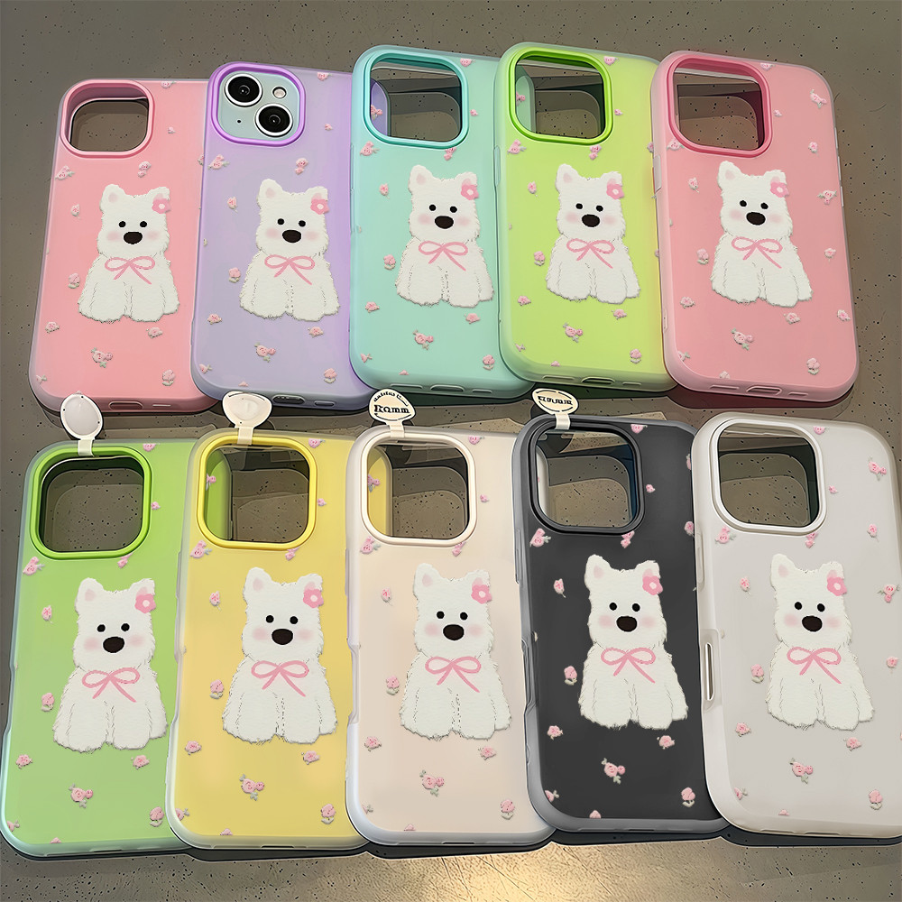 จัดส่งทันที เคสไอโฟน12 หมาเวสตี้แก๊งค์ น่ารัก เคสด้านครอบสองชั้นสีสัน For IPhone13 11 12 14PLUS 6/7/8 15 16Pro MAX XS XR - รูปที่ 2