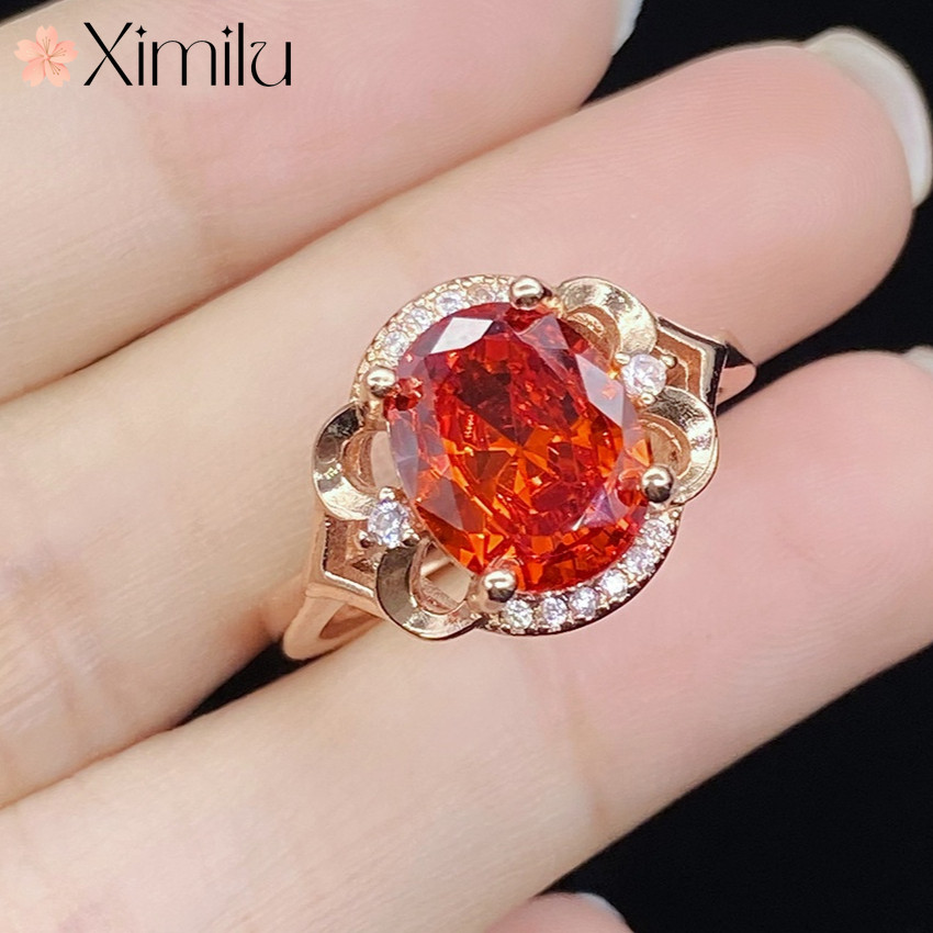 Original Fanta สี Hollow Classy Plated 18K Rose Gold แหวนหญิงแฟชั่นเครื่องประดับหรูหรา