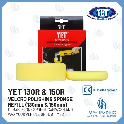 YET 130R 130mm (5"d x 1"t) & 150R (6"d x 2"t) Velcro Polishing Refill Sponge Anti Paint Scratch Heav