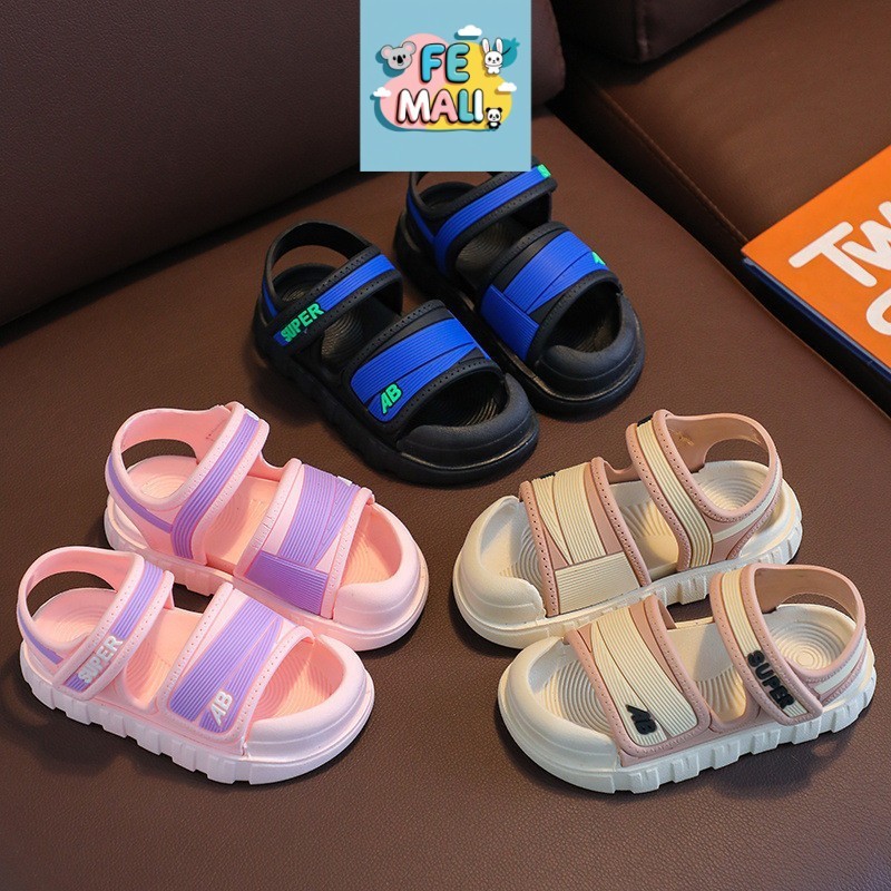 อายุ 3-8 + Yrs Toe protection Boy Girl รองเท้าแตะเด็กรองเท้าแตะขนาด 26-35 Selipar Sandal Budak By FE