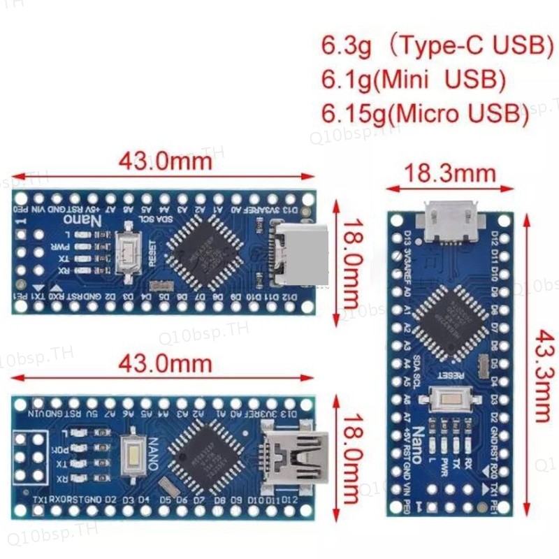 5V Nano 3.0 ATmega328P Micro USB mini type c Controller Board Driver TH10B