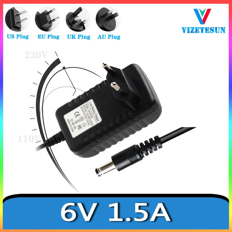 อะแดปเตอร์ไฟ 6V 1.5A 6V 1500mA Switching Power Supply DC Stabilized Power Supply Charger