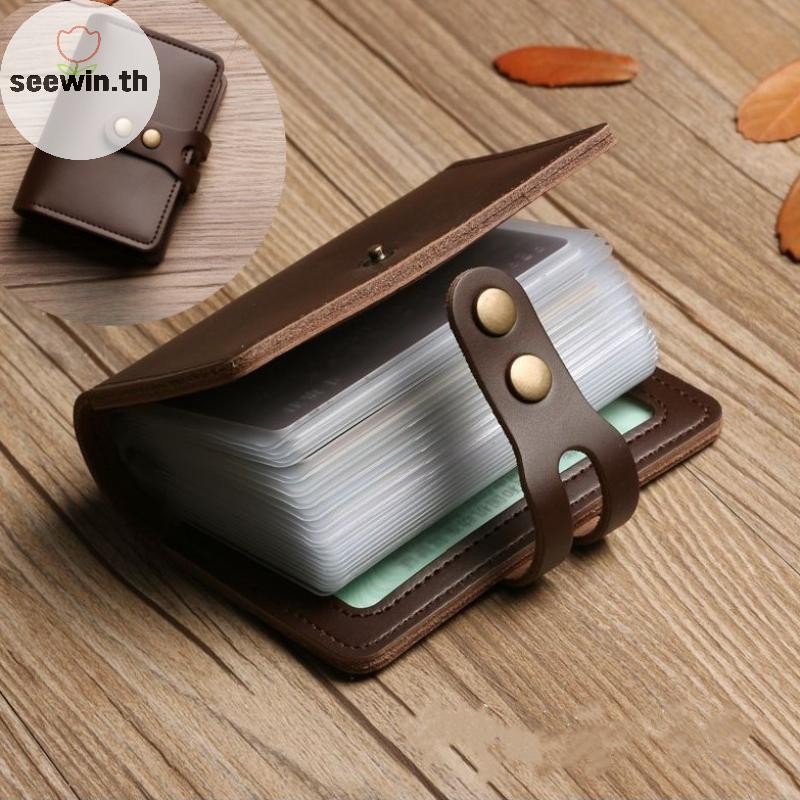 Seewin แฟชั่นหนัง PU ผู้ชาย 30 Bits กรณีนามบัตรผู้ถือบัตรเครดิตหนังสือเดินทางกระเป๋า ID บัตรหนังสือเดินทางกระเป๋าสตางค์ th - รูปที่ 2