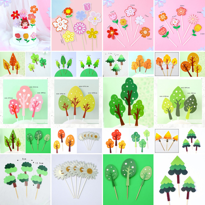 ป้ายปักเค้ก 🌲🌲 ต้นไม้ปักเค้ก ป้ายตกแต่งเค้ก 🌳🌳 // 🛒สินค้าพร้อมส่งนะคะ🛒