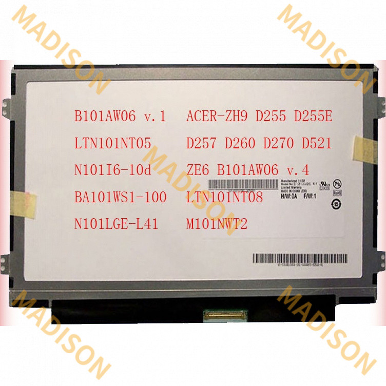 จอแสดงผล LCD B101aw06 v.4 ltn101nt08 NeedleACER-ONE-D255 lt05 LTN1-100 ขนาด 10.1 นิ้ว 40 LT1-100 D26