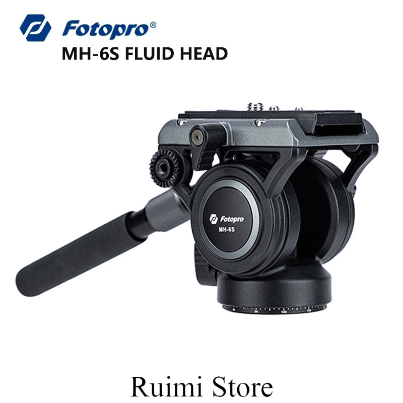 Fotopro MH-6S 60 มม. หัววิดีโอของเหลว - แผ่นปลดเร็ว, อลูมิเนียมน้ําหนักเบา, เหมาะสําหรับกล้อง DSLR/ก