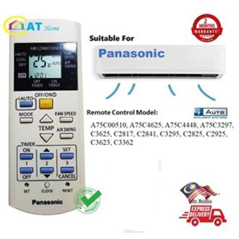 สําหรับ Panasonic i AUTO เครื่องปรับอากาศรีโมทคอนโทรลสําหรับ A75C4625 A75C4448 C3625, C2817 C2841 C3295 C2825 CS-PC9QKH PV18RKH