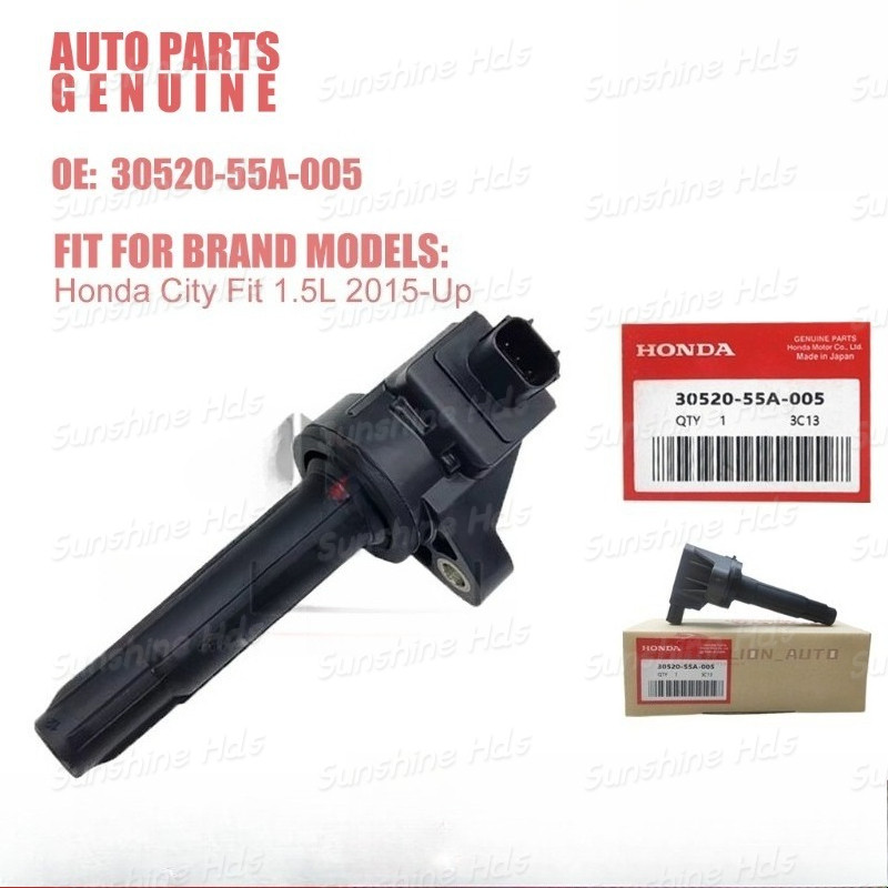 คอยล์จุดระเบิด 30520-55A-005 สําหรับ Honda City 1.5L 2015~2022 T9A, BRV, JAZZ T5A GK Fit 30520-55A-0