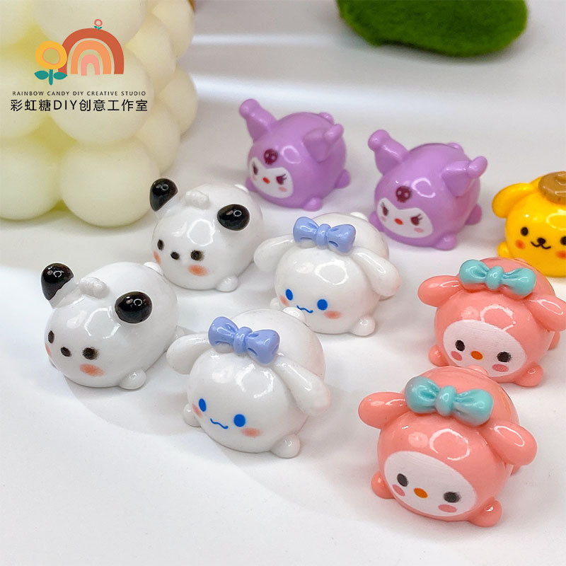 น่ารักน่ารักเรซิ่นอุปกรณ์เสริมตุ๊กตาครีมกาวเครื่องประดับ ทําเอง พวงกุญแจวัสดุสามมิติการ์ตูนน่ารักเม็ด