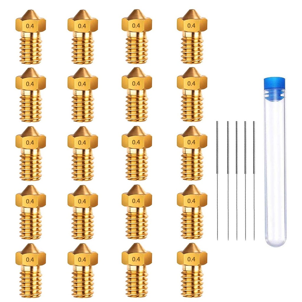 20PCS 1.75mm E3D V5 V6 Brass Nozzle Extruder Printing Head With Needles For for Anycubic Kobra Mega/