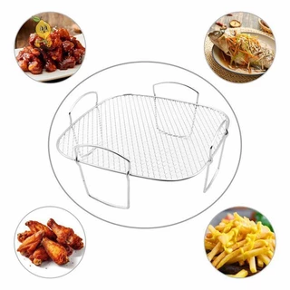 [mozh] ตะแกรงย่างมัลติฟังก์ชั่นเข้ากันได้กับ Airfryer Dehydrator ชั้นวางบาร์บีคิว Steamer ย่างเครื่องมือทําอาหารสําหรับอุปกรณ์เสริม Air Fryer [TH]