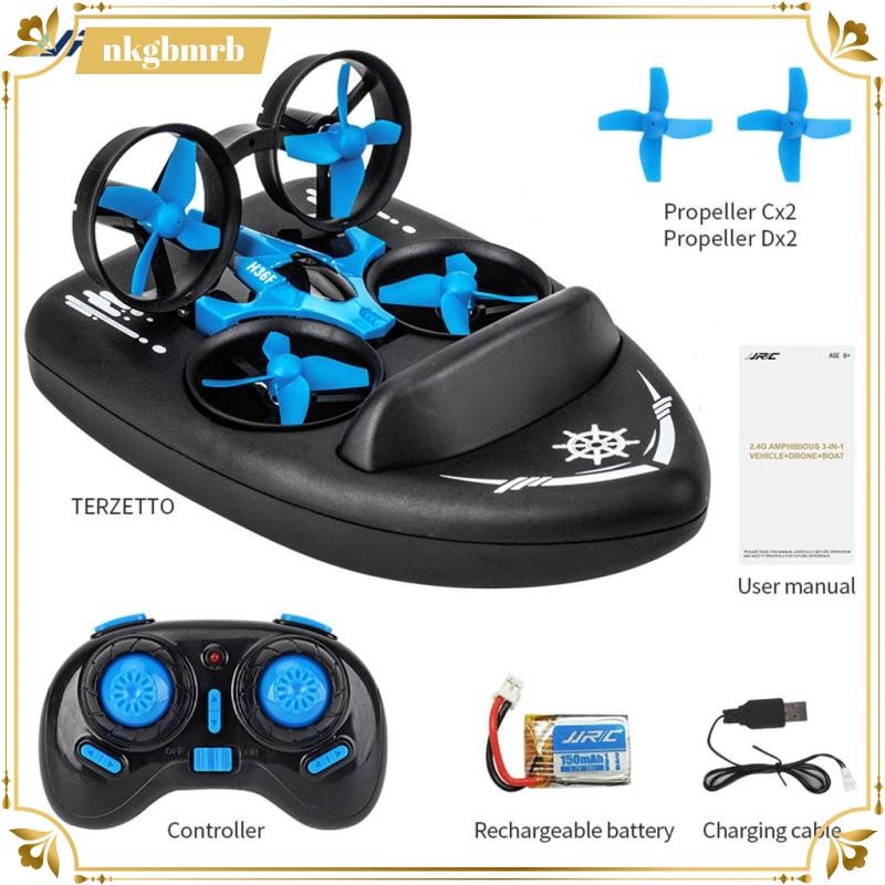 JJRC H36F 3 in 1 Mini RC Drone เรือรถ 2.4G ของเล่นเด็กรถ Quadrocopter